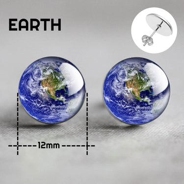 Solar System Planet Glass Stud Earrings-Your Soul Place
